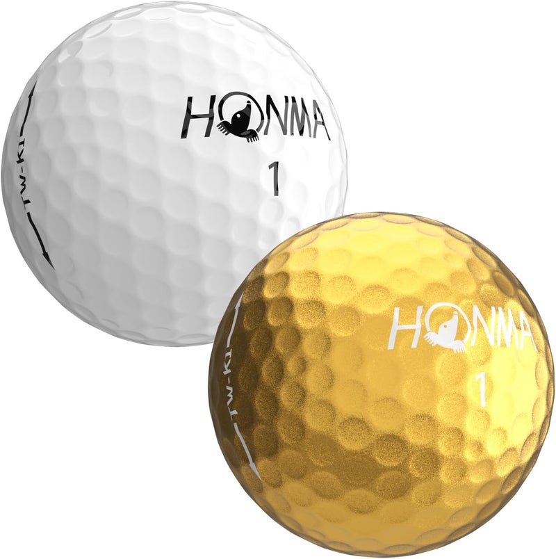 Honma TW-K1 Premium 3-Piece Golf Balls (1 Dozen),1 Exclusive Gold Ball + 11 White, Tour-Level Performance with Urethane Cover, Aerodynamic Dimples for High Launch & Greenside Precision,for Men Women - Image 3